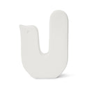 Scultura decorativa Mira a forma di uccello in tonalità grigio, design moderno per interni.