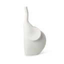 Scultura decorativa Elefantini Cuccioli in gres porcellanato colore bianco opaco