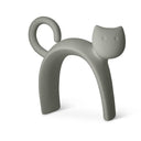 Scultura Micioni in gres porcellanato, variante colore grigio scuro.