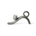 Scultura decorativa Micioni in gres porcellanato, gatto stilizzato colore grigio.