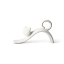 Scultura decorativa Micioni in gres porcellanato colore bianco avorio