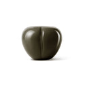 Scultura decorativa Mela del Peccato Accidia in ceramica verde oliva