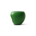 Scultura Mela del peccato Invidia vista frontale, decorazione artigianale in ceramica verde.