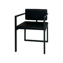 Sedia di design Numa con struttura in acciaio e seduta in pelle