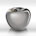 Mela luxury lucida salvadanaio decorativo finitura argento