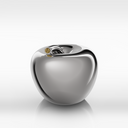 Salvadanaio a forma di mela lucida in metallo finitura argento