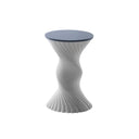 Sgabello design Tork Stool in PLA colore grigio vista frontale