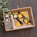 Svuota tasche in rovere chiaro e specchio Tatamama con chiavi e accessori