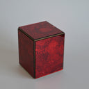 Scatola di design 30x10x10 cm in specchio artigianale, rifinita in rosso, accessori casa.