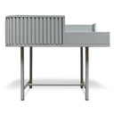 Console per giradischi VYC Vinyl Case finitura grigio chiaro vista frontale