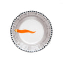 Piatto ceramica Fortuna da dessert con decorazione arancione