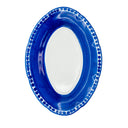 Piatto ovale da portata I Colorati blu, design moderno in ceramica smaltata.