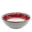 Insalatiera piccola I Colorati rossa, vista laterale in ceramica artigianale.