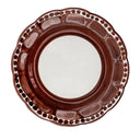 Piatto da dessert in ceramica artigianale Fortuna colore marrone