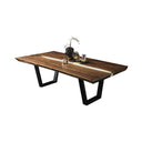 Tavolo da pranzo A Day in a Life in legno massello con struttura in metallo