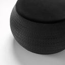 Seduta contenitore Zero Round vista laterale con superficie texturizzata nera