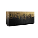 Mobile credenza design in legno con colata oro vista frontale
