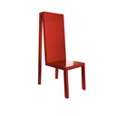 Sedia design Exercice Rouge in ferro e legno vista frontale