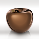 Salvadanaio a forma di mela lucida in metallo finitura bronzo