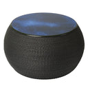 Tavolo contenitore seduta Zero Round in PLA con top blu effetto pietra